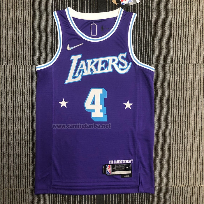 Camiseta Los Angeles Lakers Rajon Rondo #4 Ciudad Edition 2021-22 Violeta